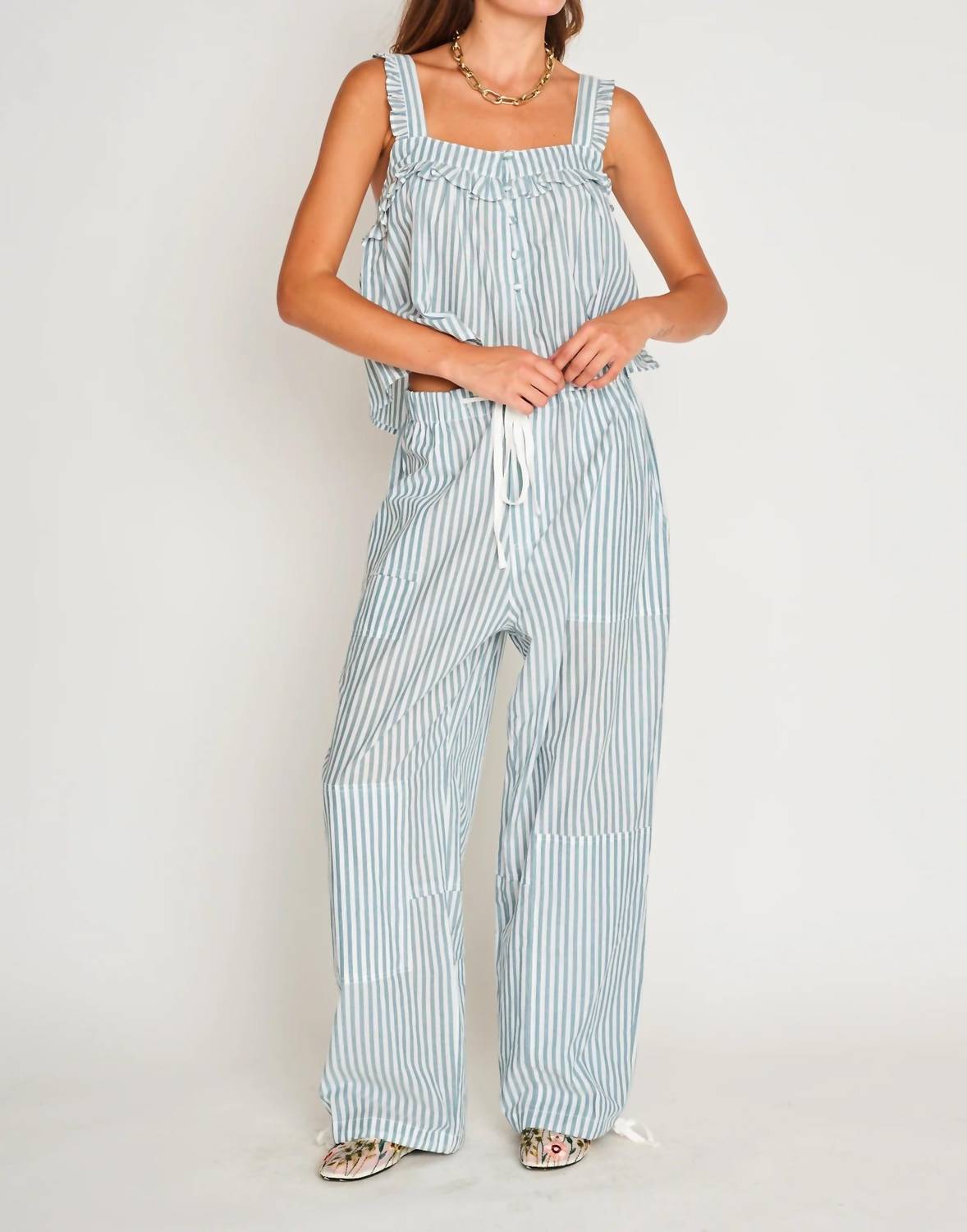 Striped Parachute Pants