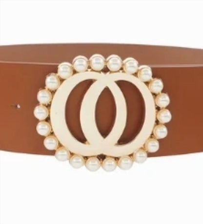 Women's Double Joined Round Pearl Style Belt Bag