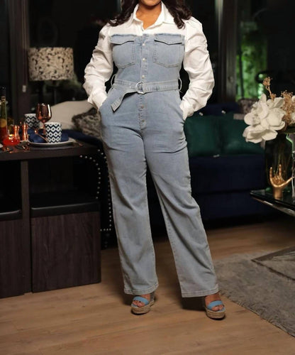 Denim Shirt Jumpsuit