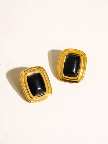 Women's Classic Square Stone Earrings