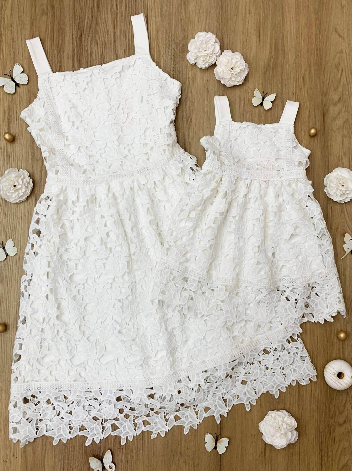 Mia Belle Girls - Mommy And Me Lovely In Eyelet Lace Dress - Rack Hunt -