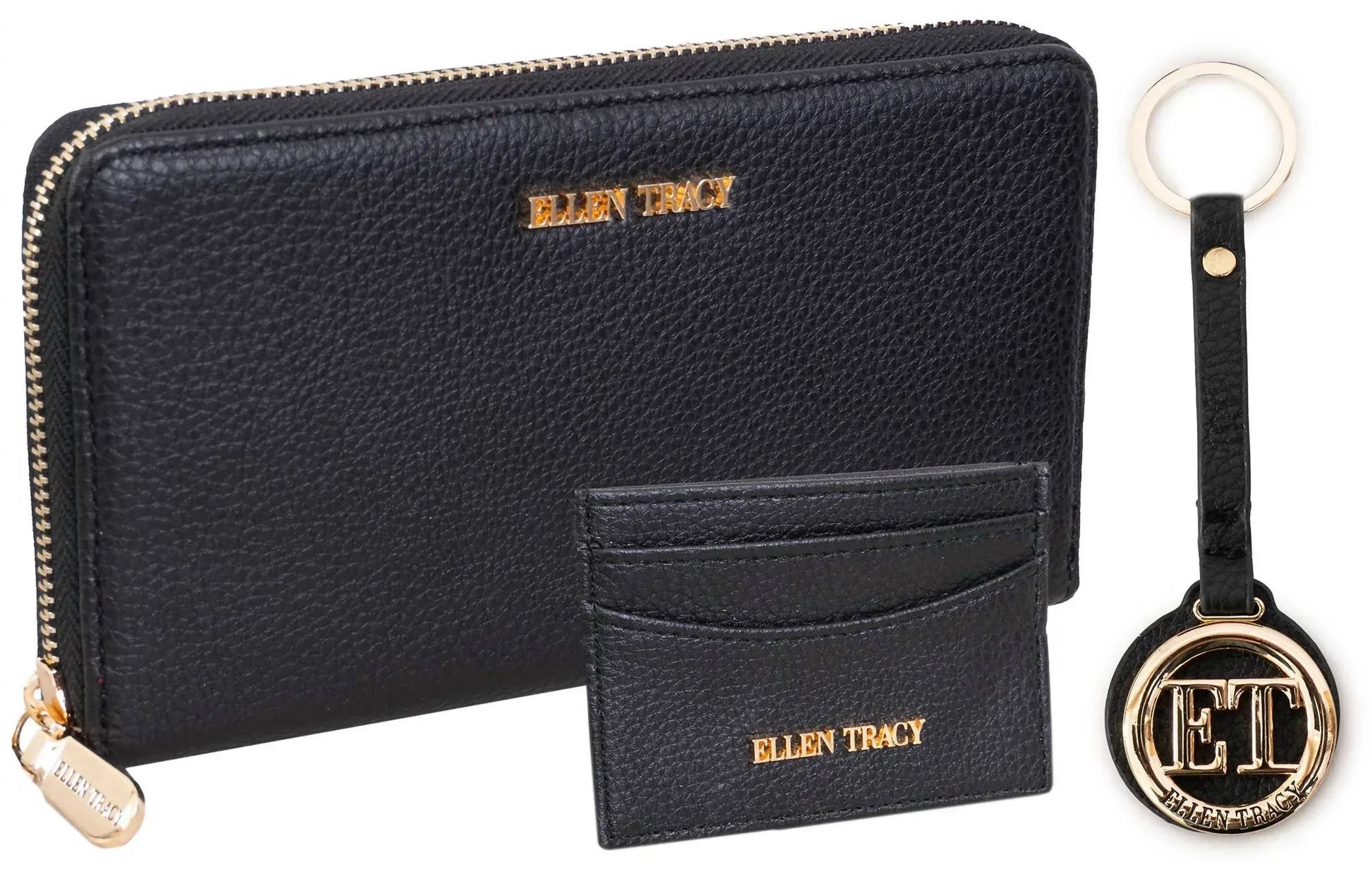 Ellen Tracy - Women's 3 Piece Wallet, Id Card Case, & Key Fob Boxed Gift Set - Rack Hunt