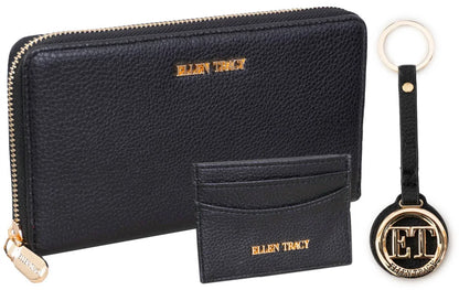Ellen Tracy - Women's 3 Piece Wallet, Id Card Case, & Key Fob Boxed Gift Set - Rack Hunt