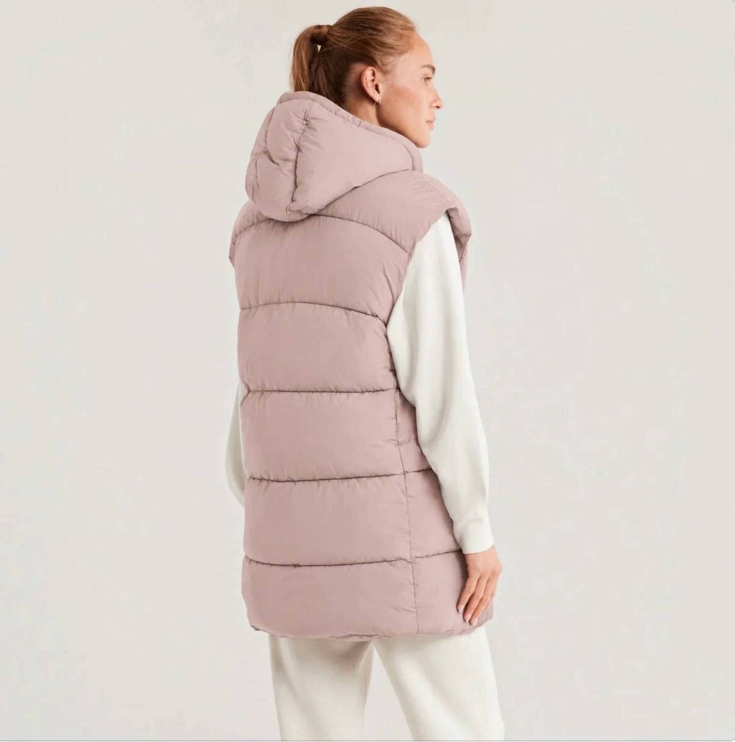 Longline Hooded Puffer Vest