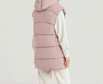 Longline Hooded Puffer Vest