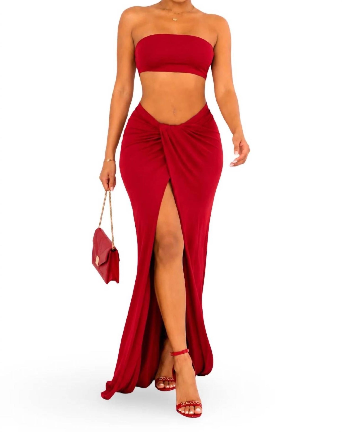 Lucky You - Matching Stretch Double Layered Maxi Skirt Set
