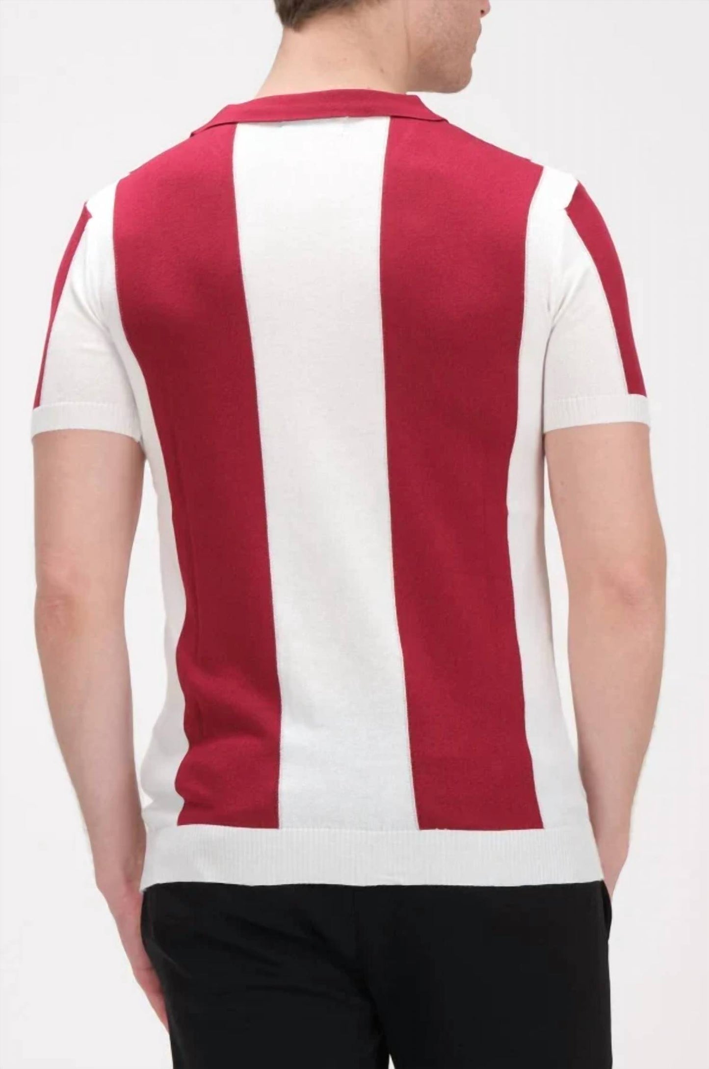 Striped Knit Polo Shirt