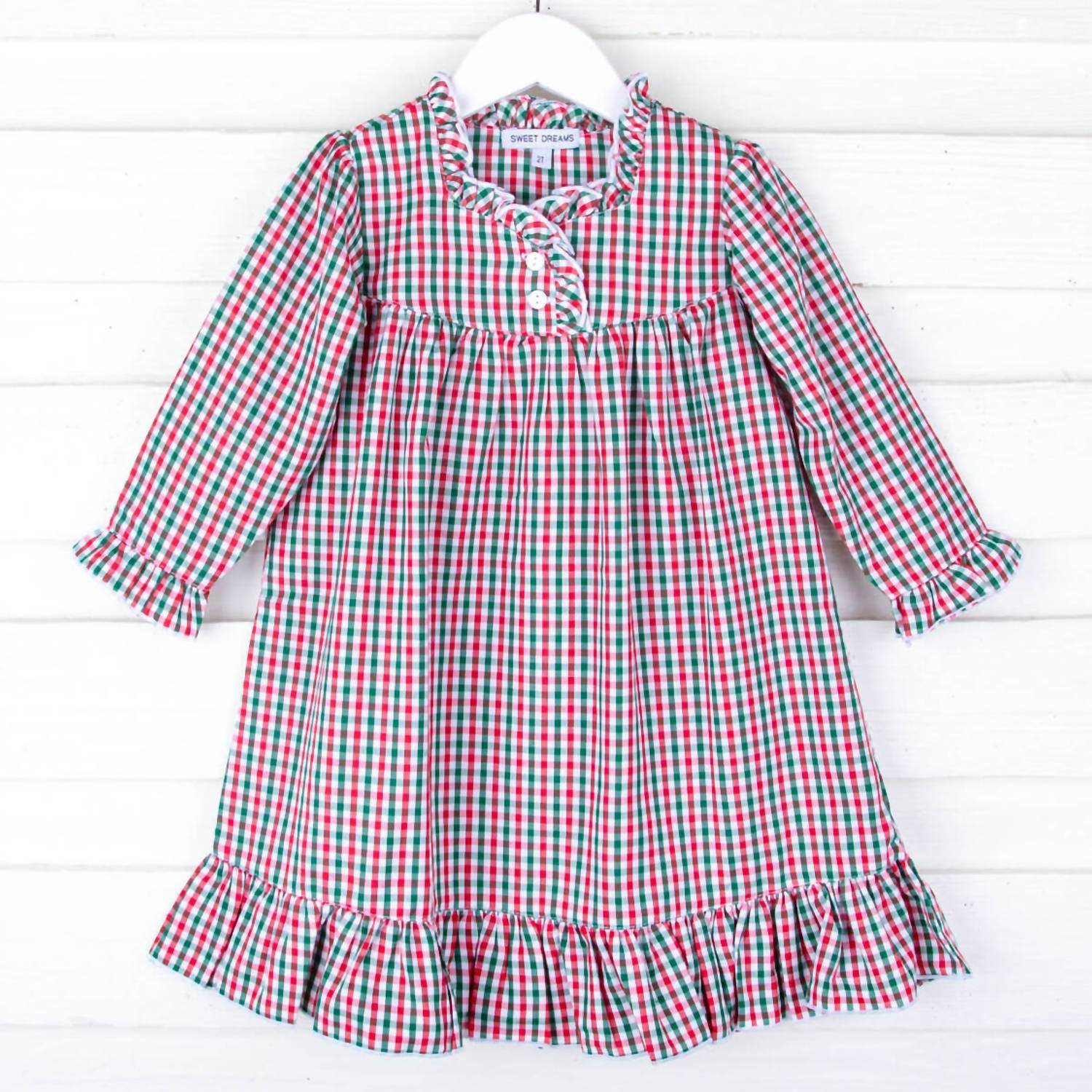 Muguet Collection - Girl's Gingham Night Gown - Rack Hunt -