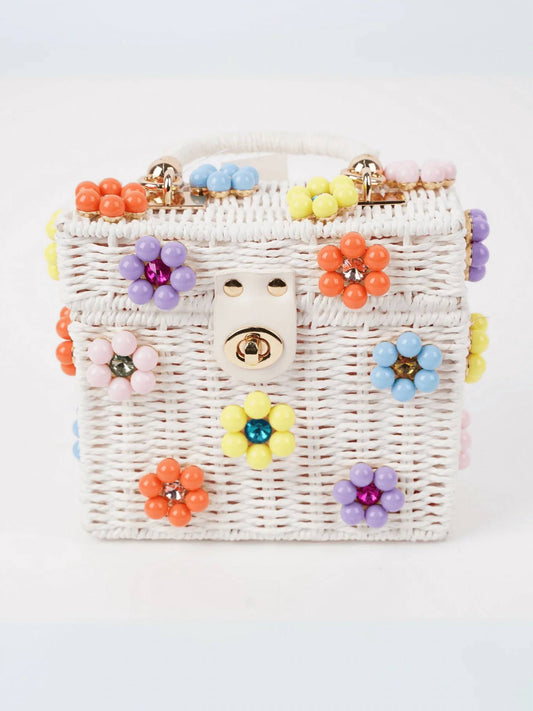 Women's Wicker Bucket Flower Bag