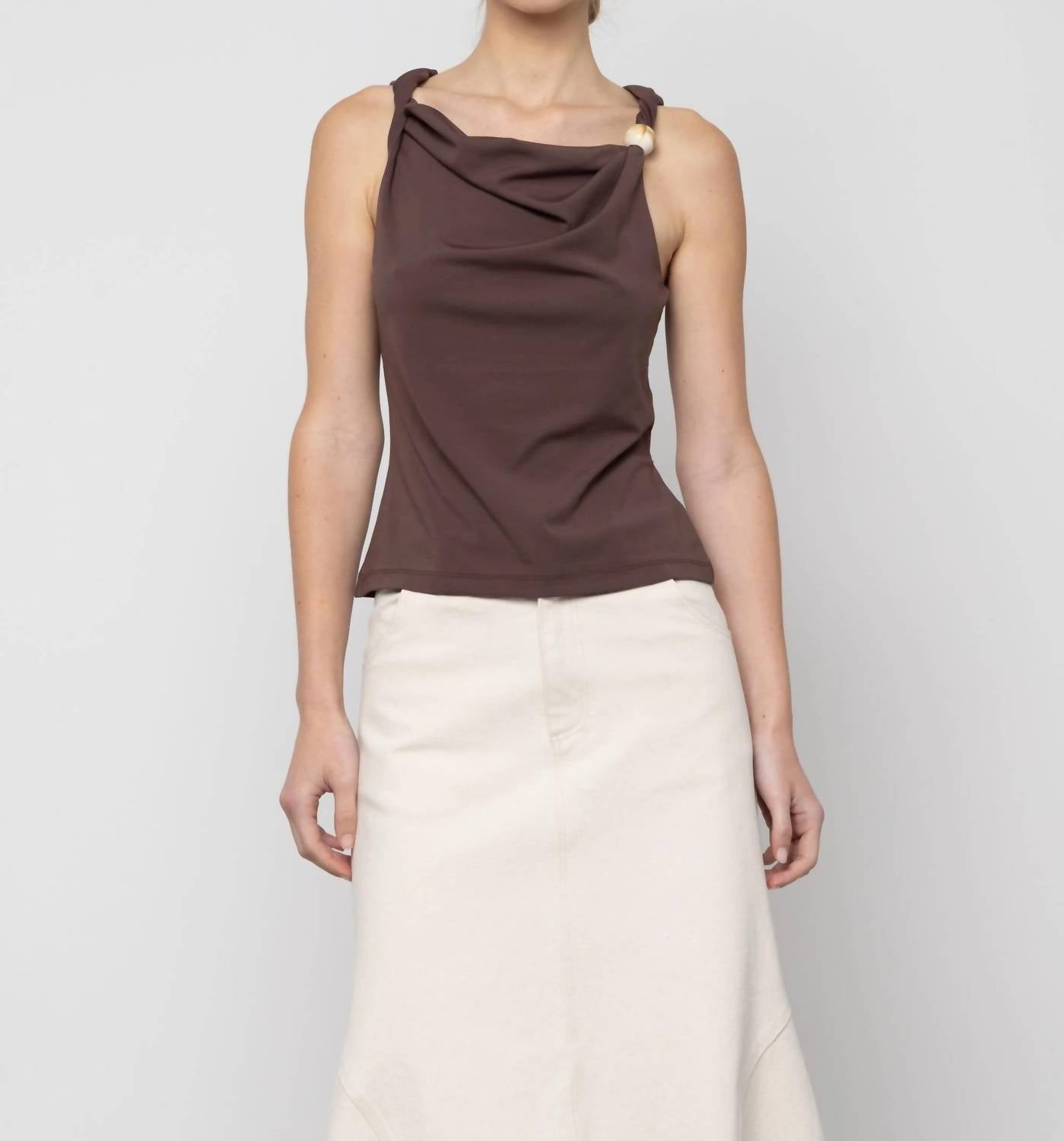 Women's Asymmetric Bead Trim Top