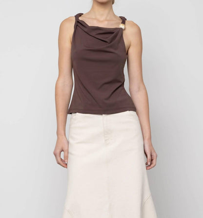 Women's Asymmetric Bead Trim Top