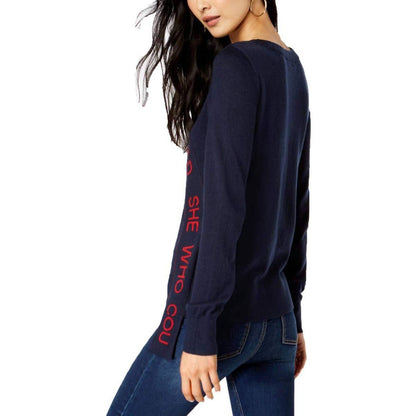Graphic Print Asymmetrical Sweater