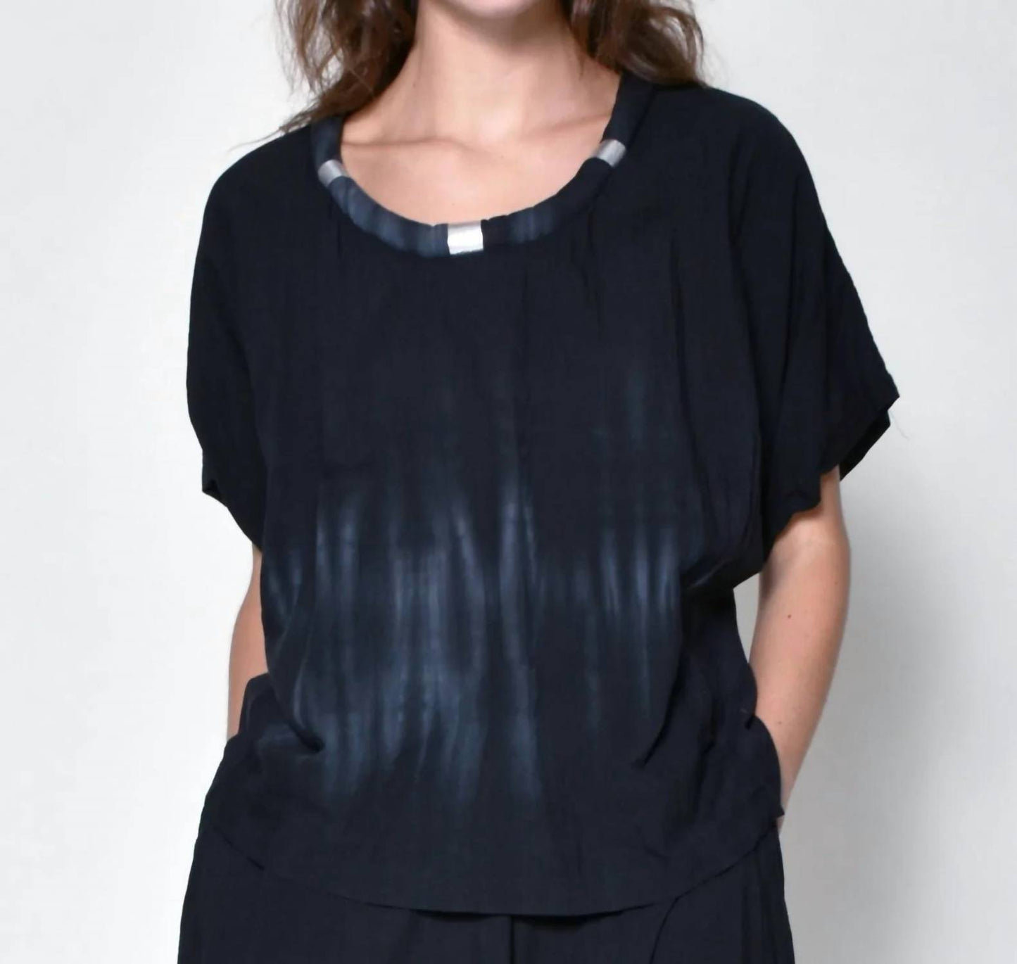 Padded Necklace Short Sleeve Top