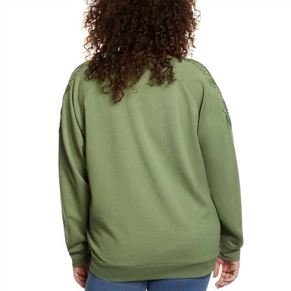 Women's Crew Neck Pullover With Lace