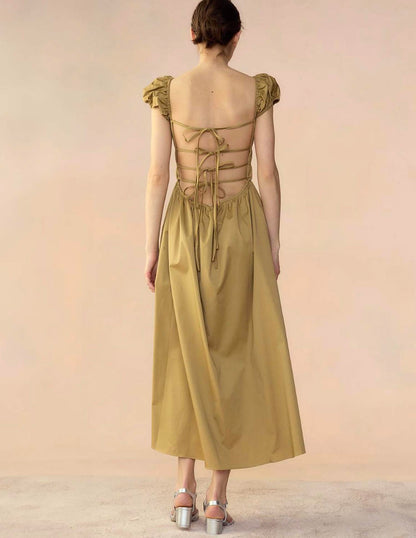 Tie Back Cotton Dress