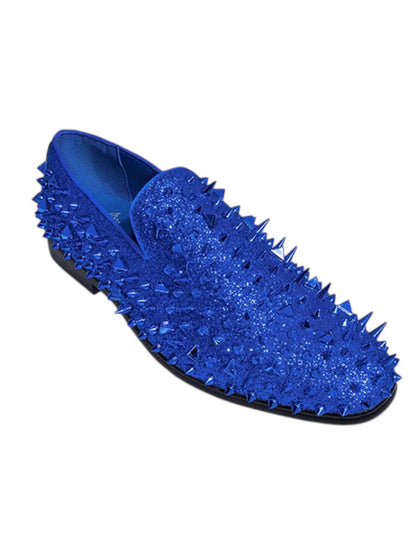Men's Glitter Studded Spike Loafers