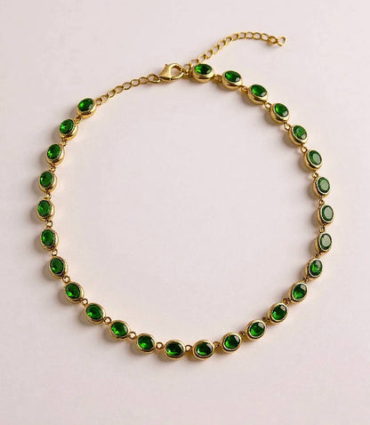 Women's Gemstone Station Necklace
