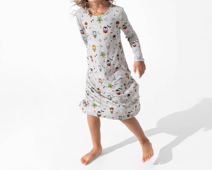 Little Monsters Bamboo Long Sleeve Dress