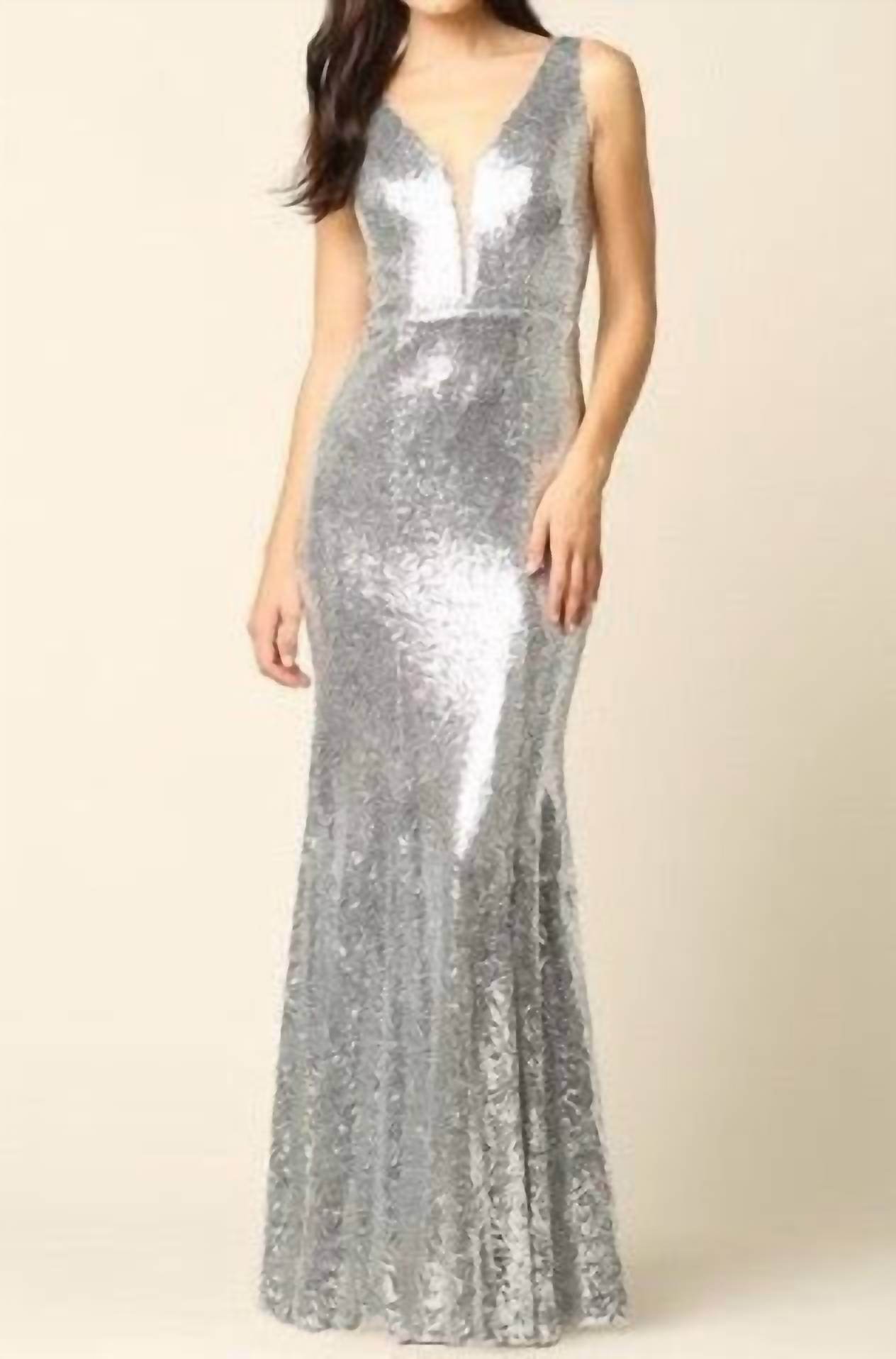 17 Young Dress - Brooklyn Gown: Long Formal Sequin Gown - Rack Hunt -