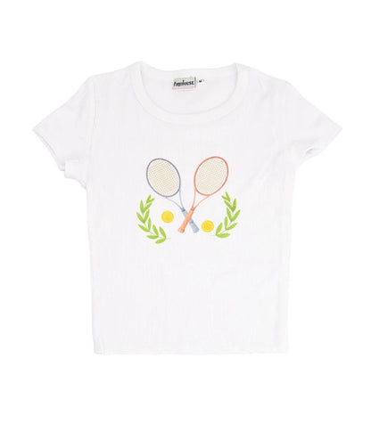 Girls Tennis Fan Rib Tee