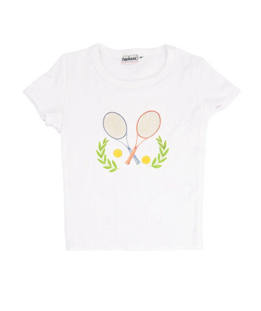 Girls Tennis Fan Rib Tee