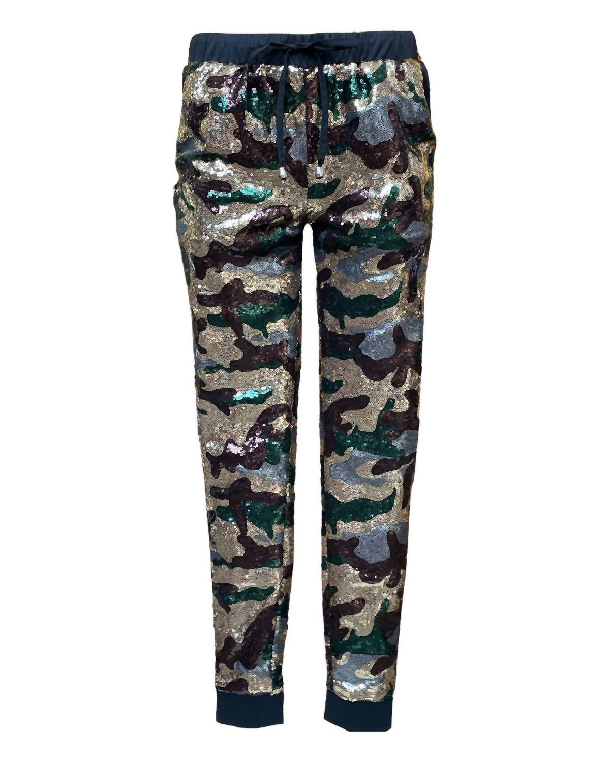 Any Old Iron - Women's Camo Sequin Jogger Pants - Rack Hunt