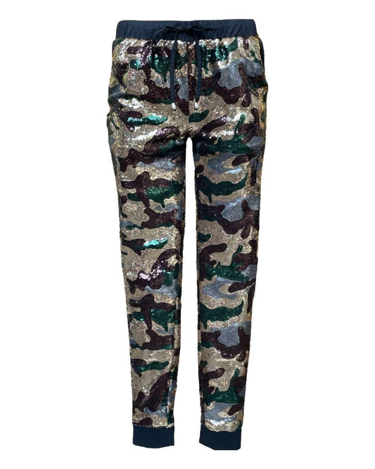 Any Old Iron - Women's Camo Sequin Jogger Pants - Rack Hunt