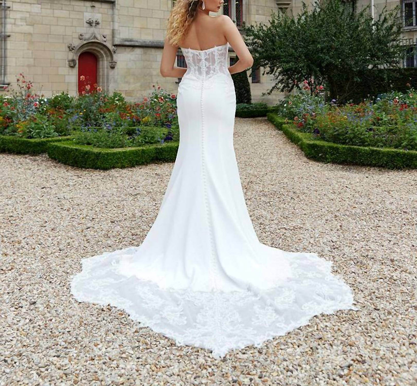 Essence of Australia - Sophisticated Lace Column Wedding Dress - Rack Hunt