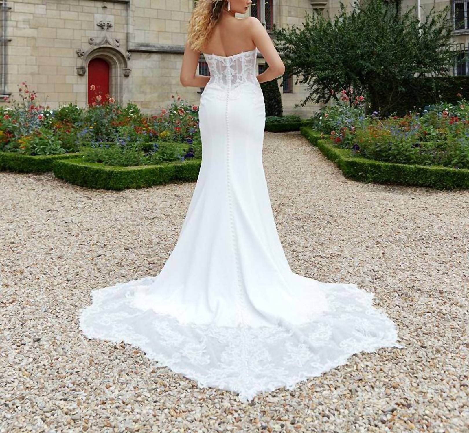 Essence of Australia - Sophisticated Lace Column Wedding Dress - Rack Hunt