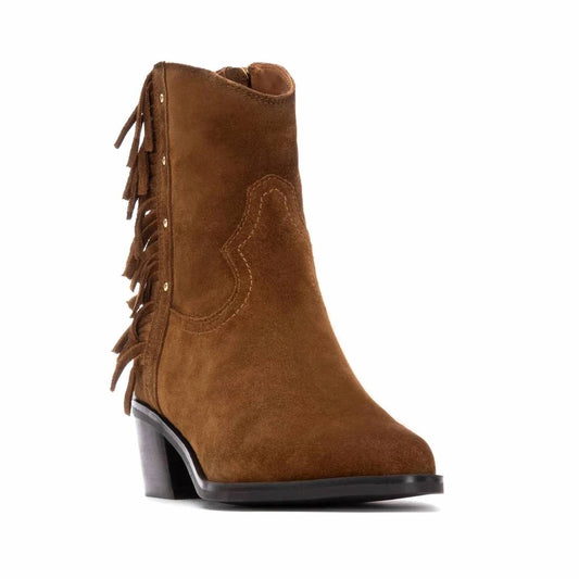 Women's Suede Fringe Ankle Booties