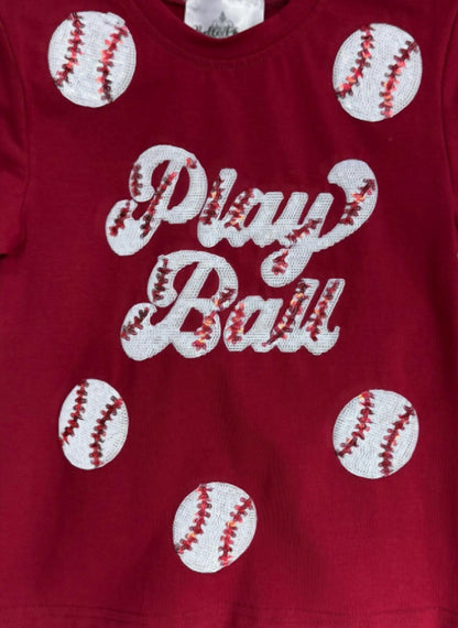 Girl's Sequin Baseball Tee