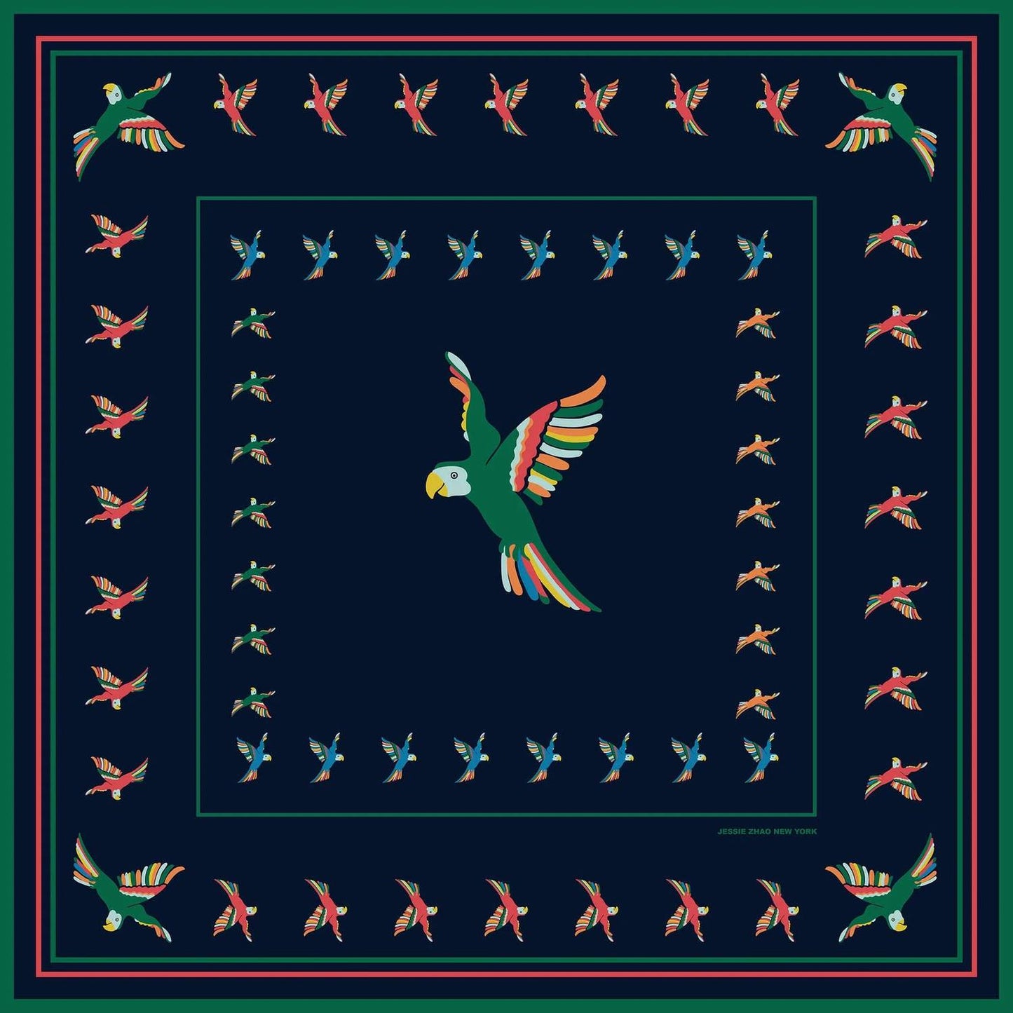 Women's Sky Parade Double Sided Silk Scarf