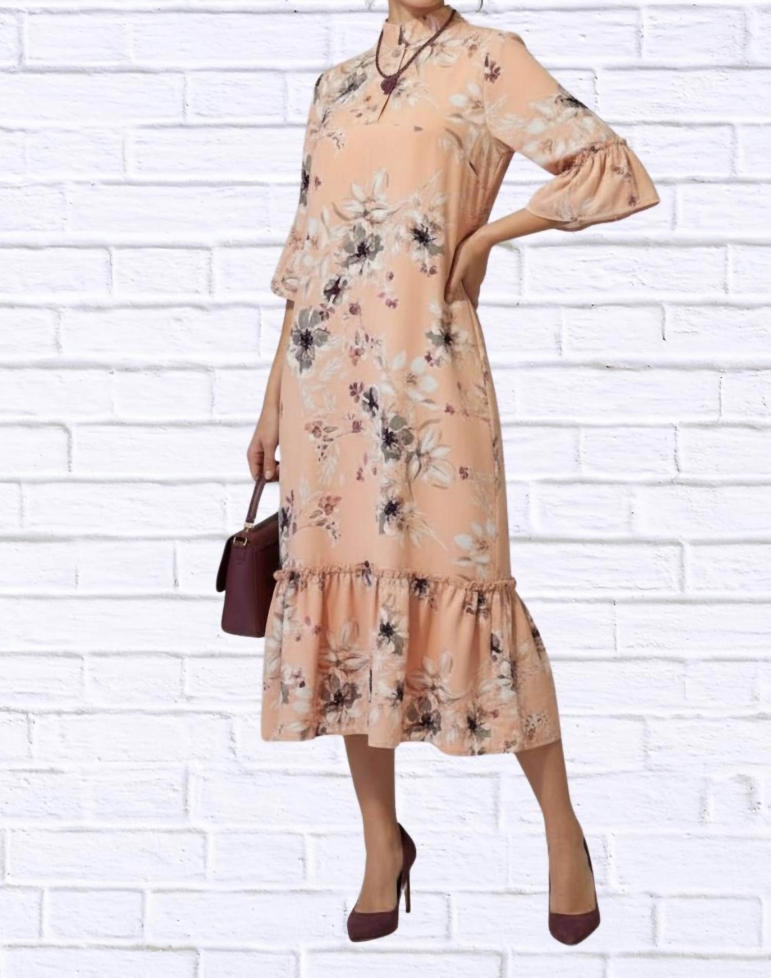 Diva USA - Floral Ruffle Hem Midi Dress - Rack Hunt -