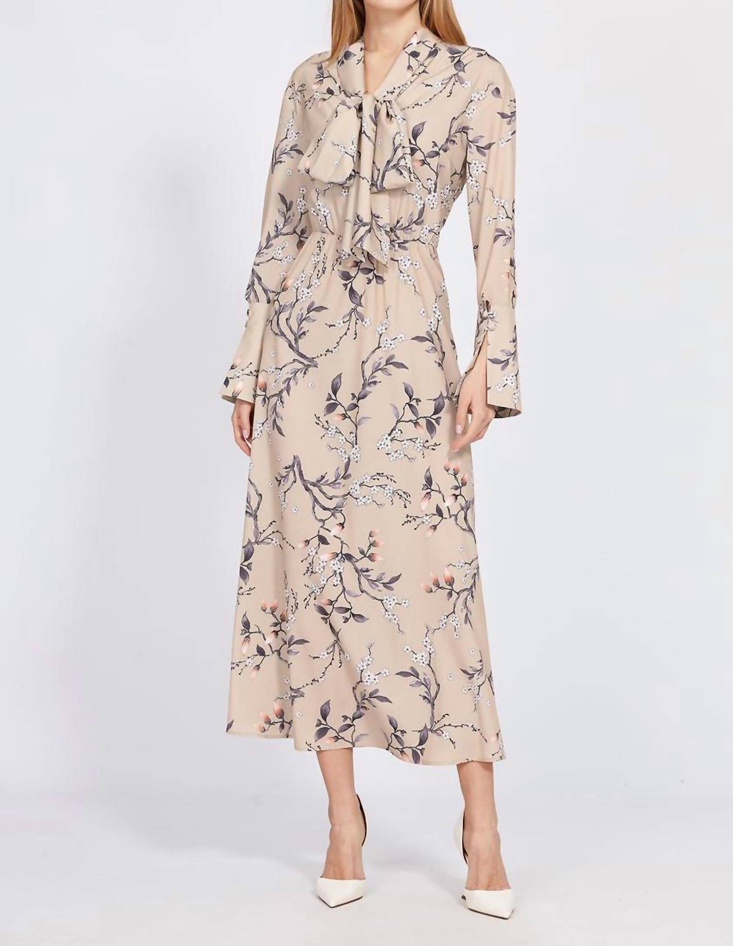 Long Sleeve Satin Dress