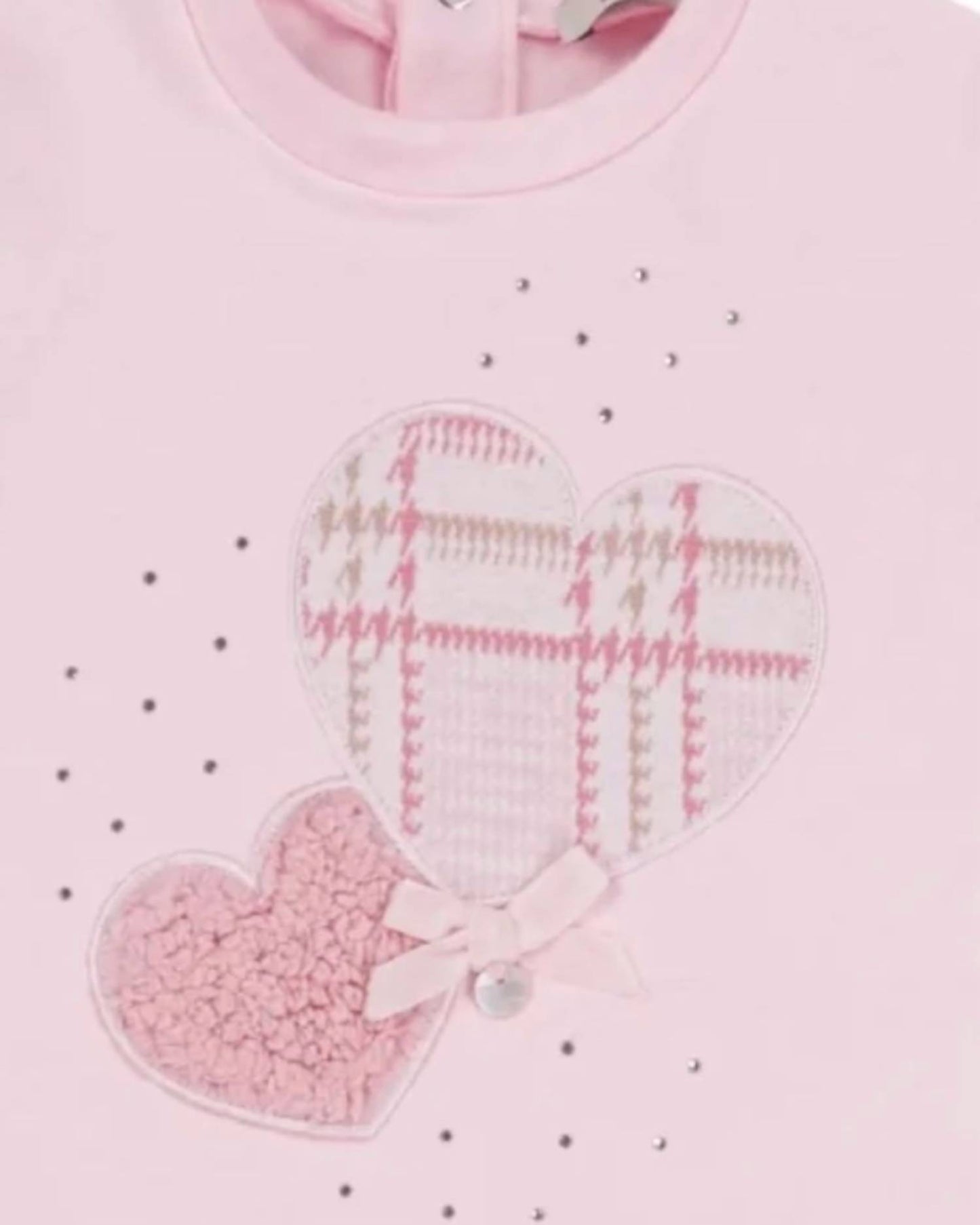 Girls' Heart Patch Long Sleeve Fleece Dress