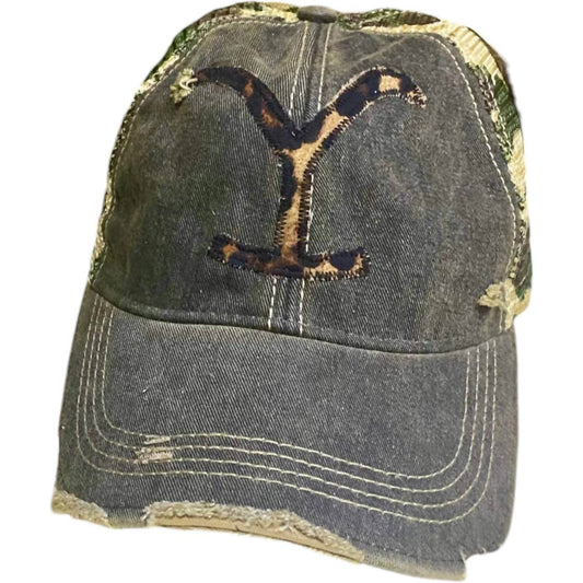 South Texas Treasures - Distressed Yellowstone Trucker Cap - Rack Hunt -