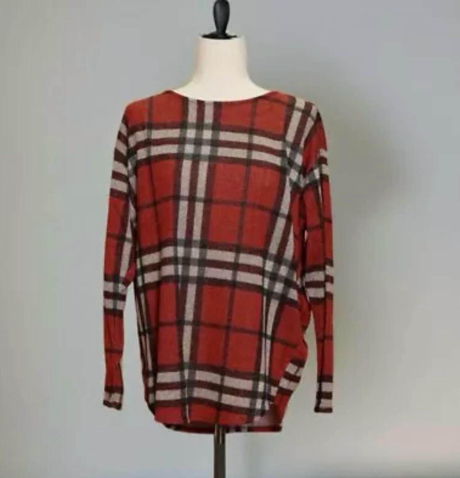 First Love by Lovelyn - Plaid Light Knit Sweater - Rack Hunt -
