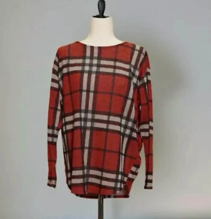 First Love by Lovelyn - Plaid Light Knit Sweater - Rack Hunt