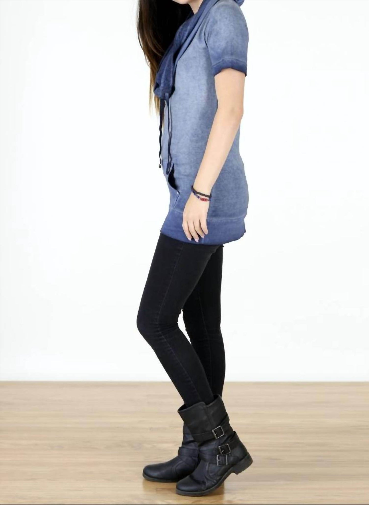 Tough Luv - Cotton Short Sleeve Cowl Neck Tunic Top - Rack Hunt