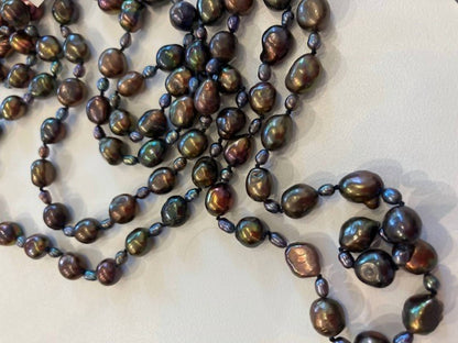 Alternating Baroque Pearl 60 inch Necklace