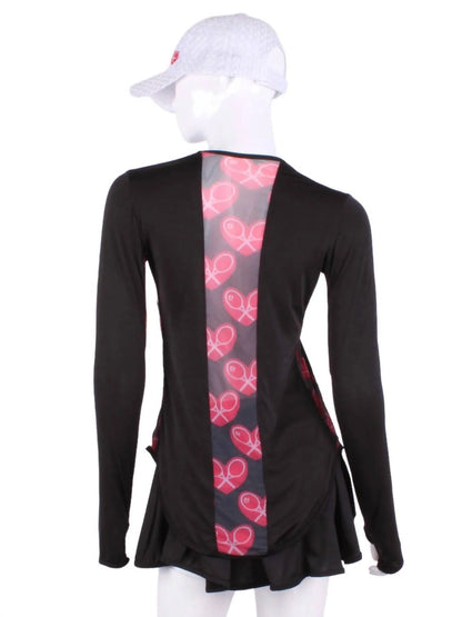 Love Love Tennis - Women's Heart Mesh Long Sleeve Tee - Rack Hunt