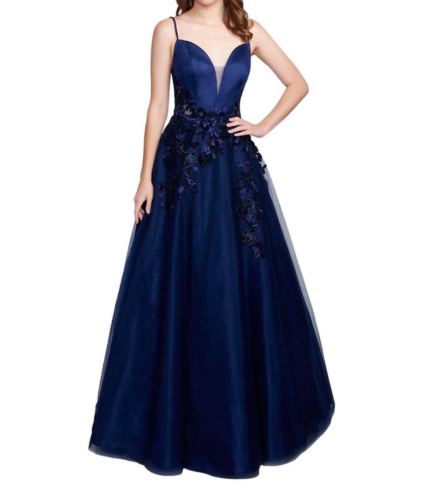 Nina Canacci - Floral Applique Ball Gown - Rack Hunt