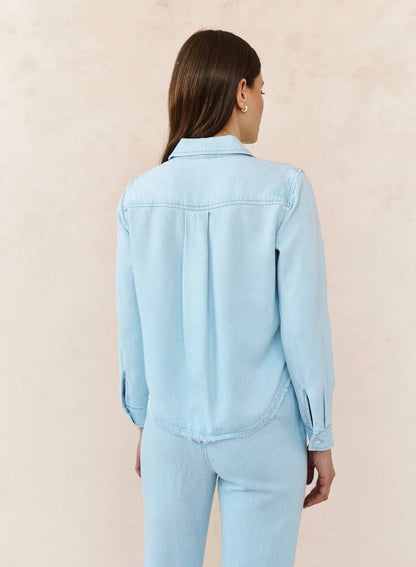 Two Pocket Fray Hem Shirt