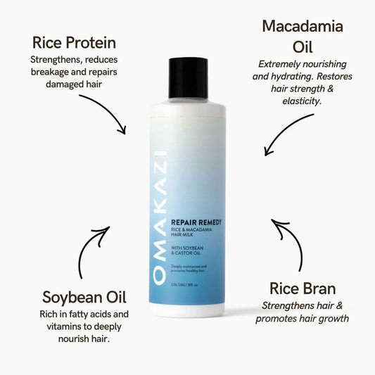 Omakazi Beauty - Repair Remedy Rice & Macadamia Hair Milk - alternate view - Rack Hunt