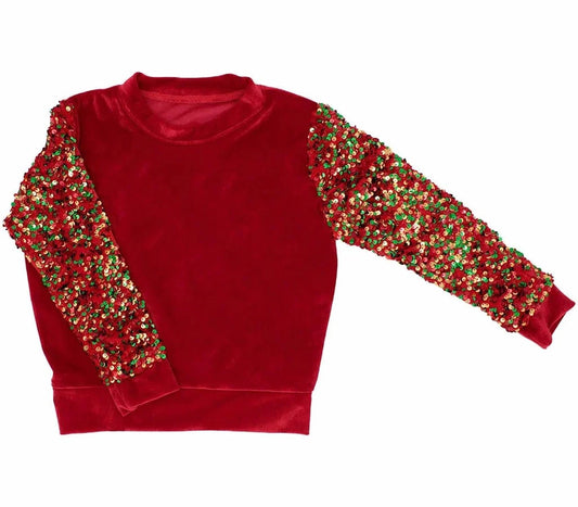 Kid's Christmas Sequin Sleeve Top