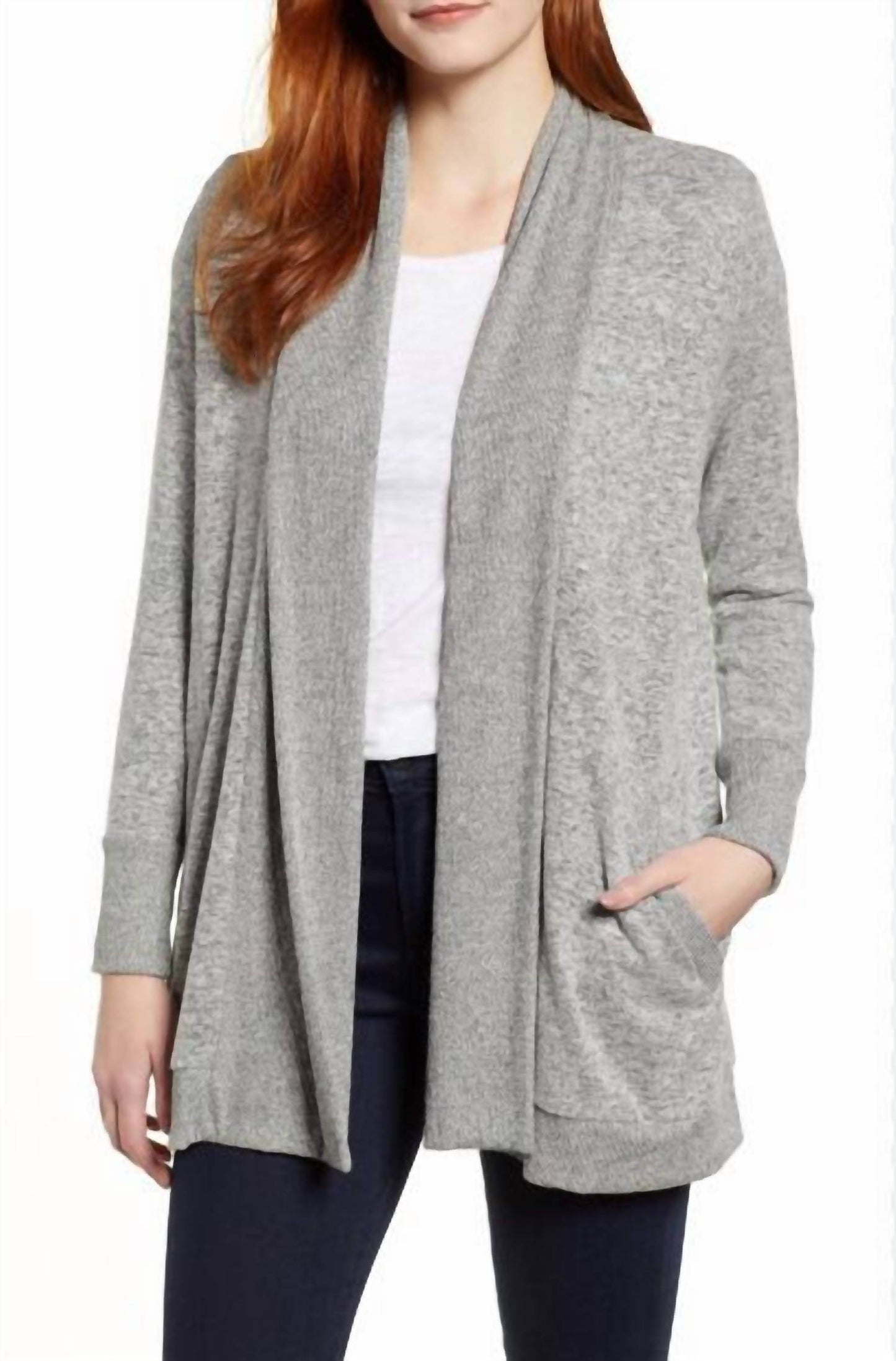 Gibson - Cozy Ribbed Knit Open Front Sweater - Rack Hunt -