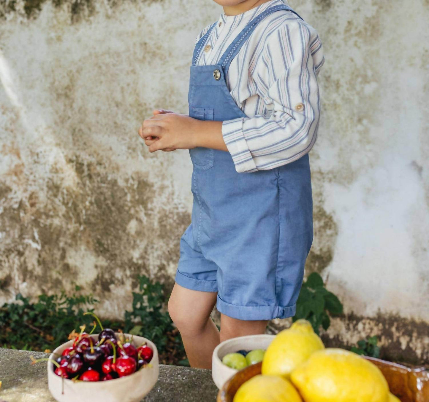 Laranjinha - Boy's Mandarin Collar Striped Shirt - Rack Hunt -