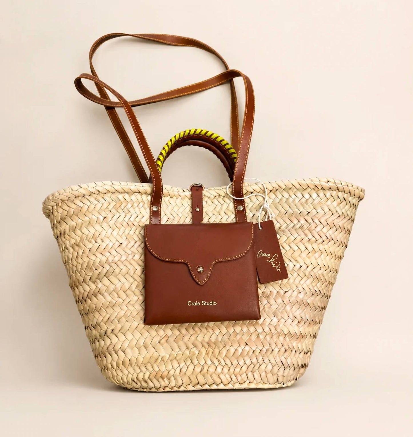 Women's Hand-braided Palm Basket Bag