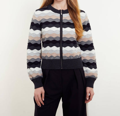 Saskia Wave Zipped Bomber Jacket