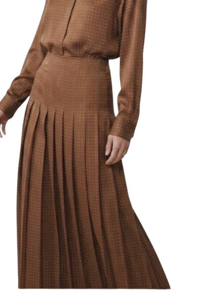 Blouse with Tie and Matching Midi Skirt Set